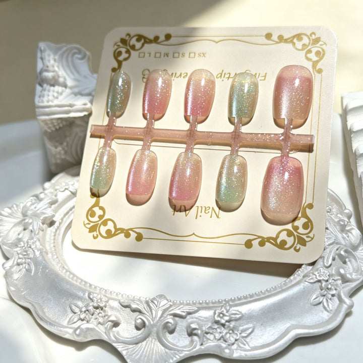 Iridescent Glitter Press-On Nail Tips Kalsten