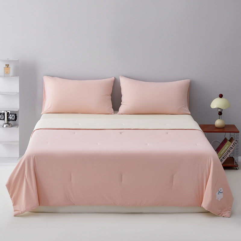 Microfiber duvet set with breathable hypoallergenic filling and pillowcases