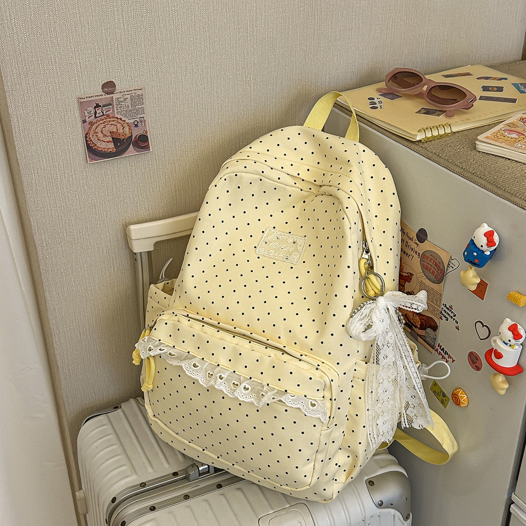 Charming Polka Dot Patterned Backpack Kalsten