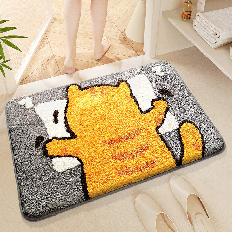 Cartoon-Like Plush Bath Mat for Home