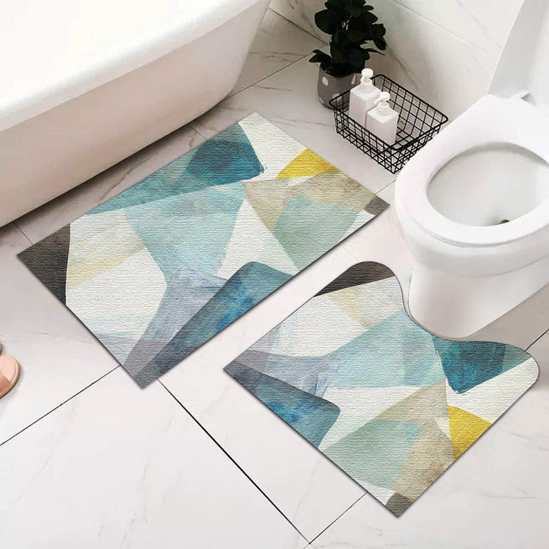 Abstract Geometric Bath Mat Set
