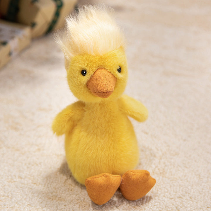 Standing Plush Chick Cuddler with Tufted Mohawk, Ultra-Soft Faux-Fur & Bean-Fill Feet Kalsten