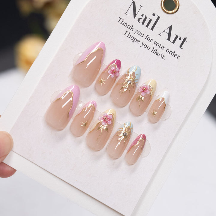 Artistic Floral Design Press-On Nails