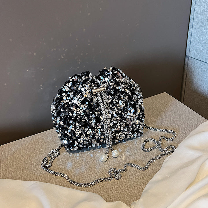 Elegant Sequin Drawstring Handbag
