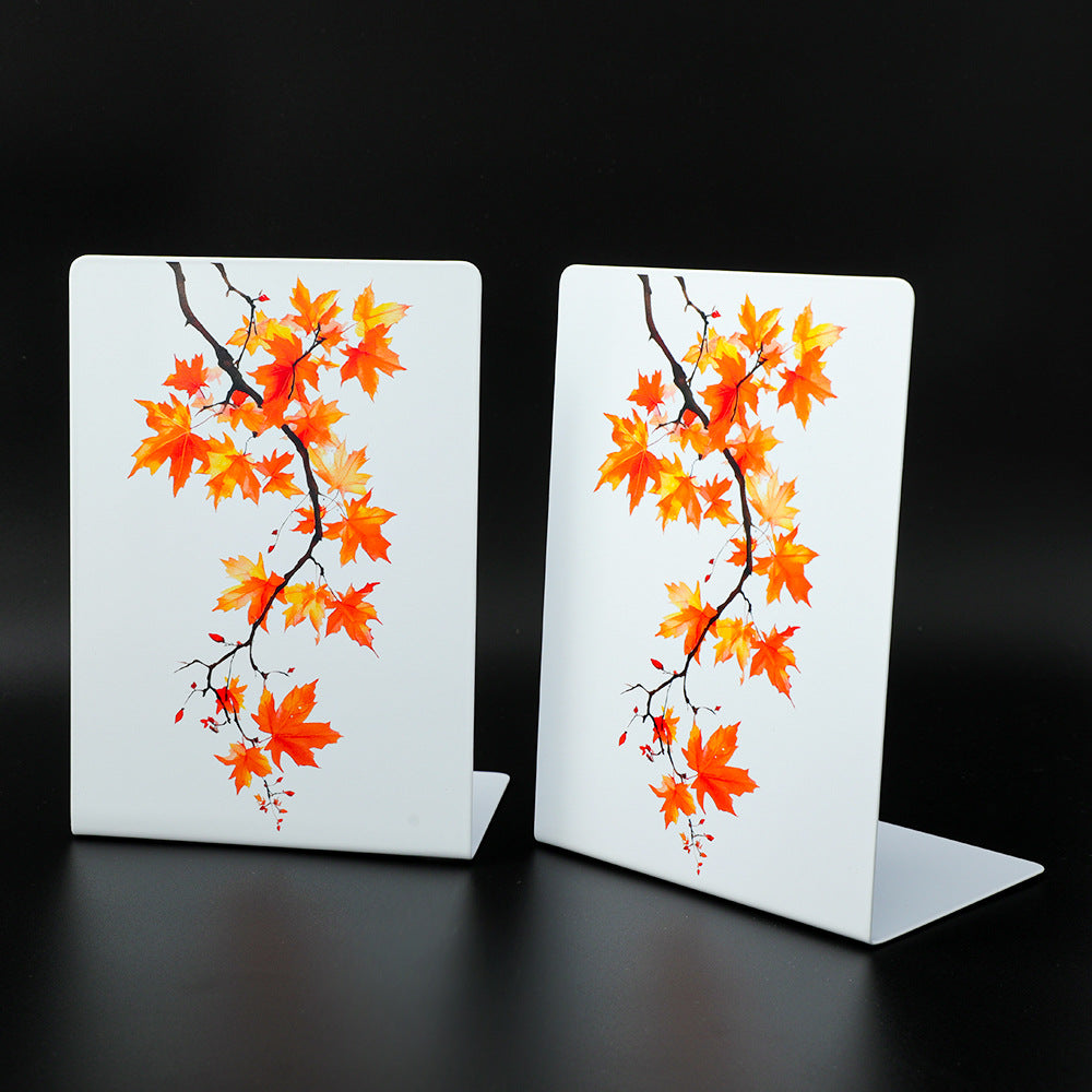Decorative Leaf-Themed Bookends