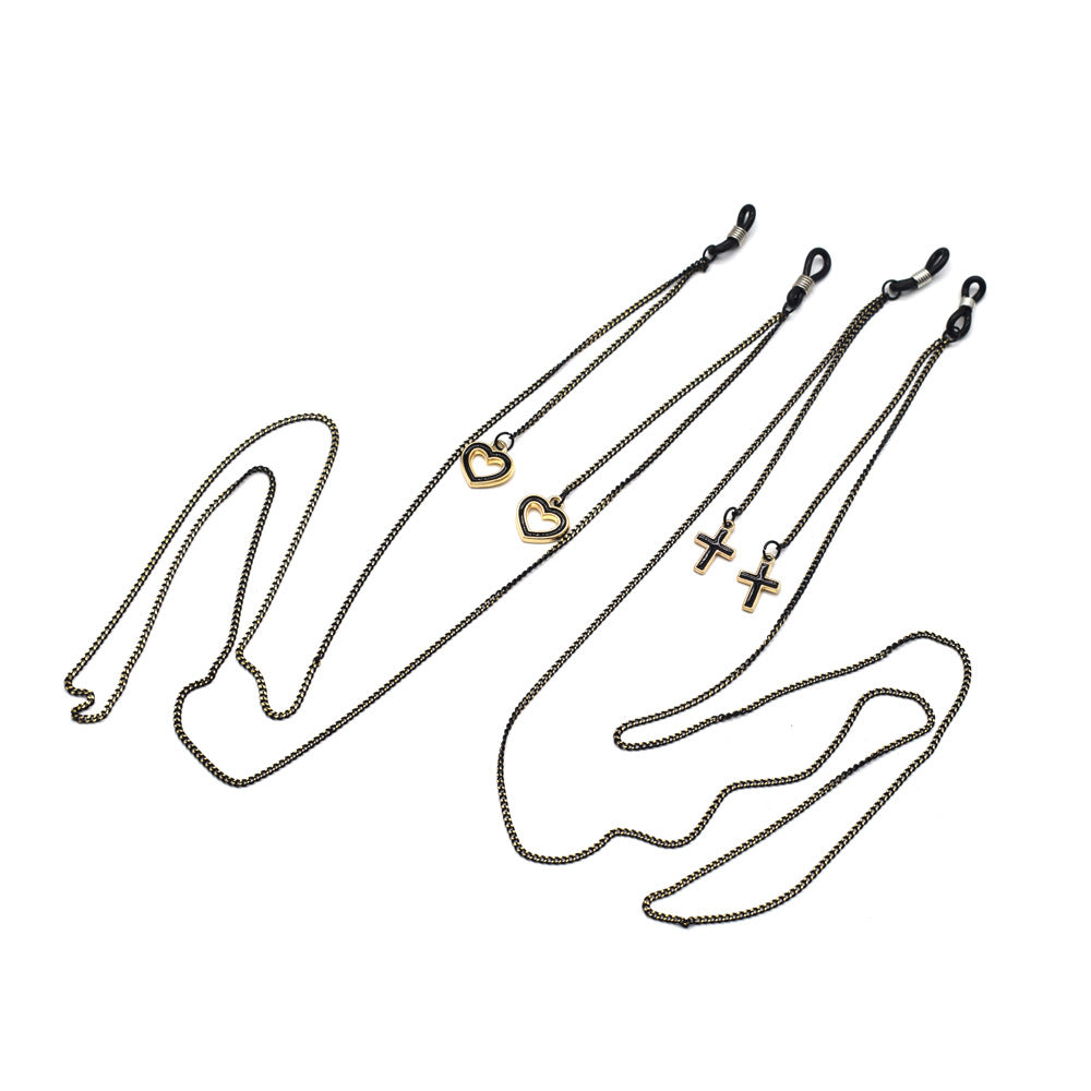 Heart-Embellished Eyewear Holder Chain Kalsten
