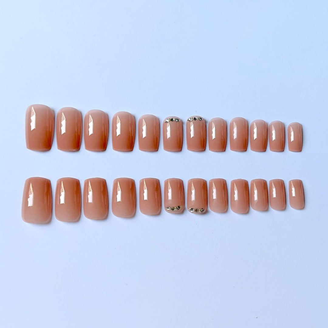 Elegant Acrylic Nail Art Kit with Rhinestone Accents