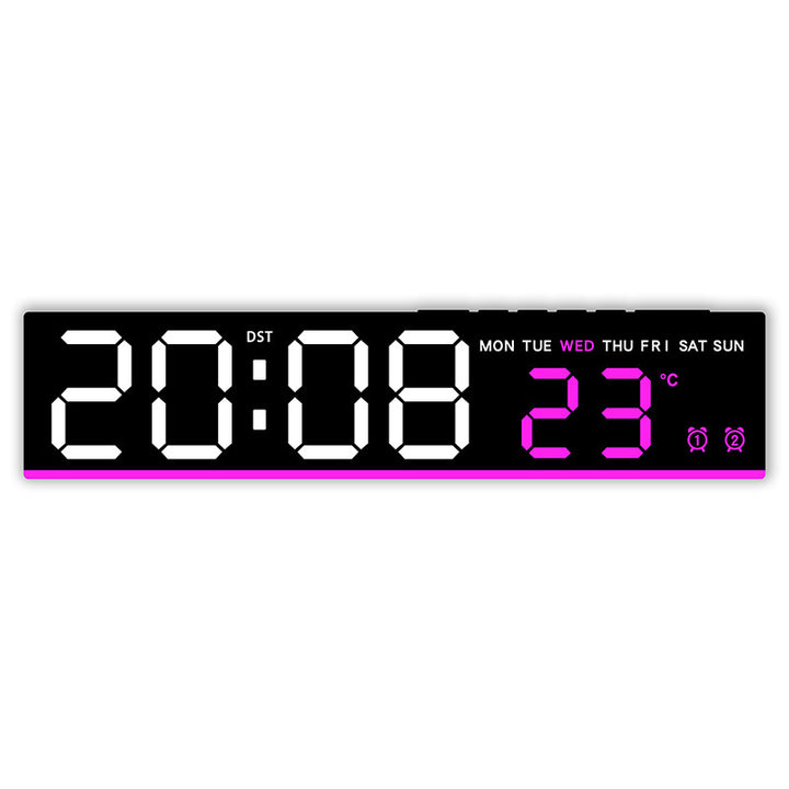Digital wall clock with large LED digits and temperature display Kalsten