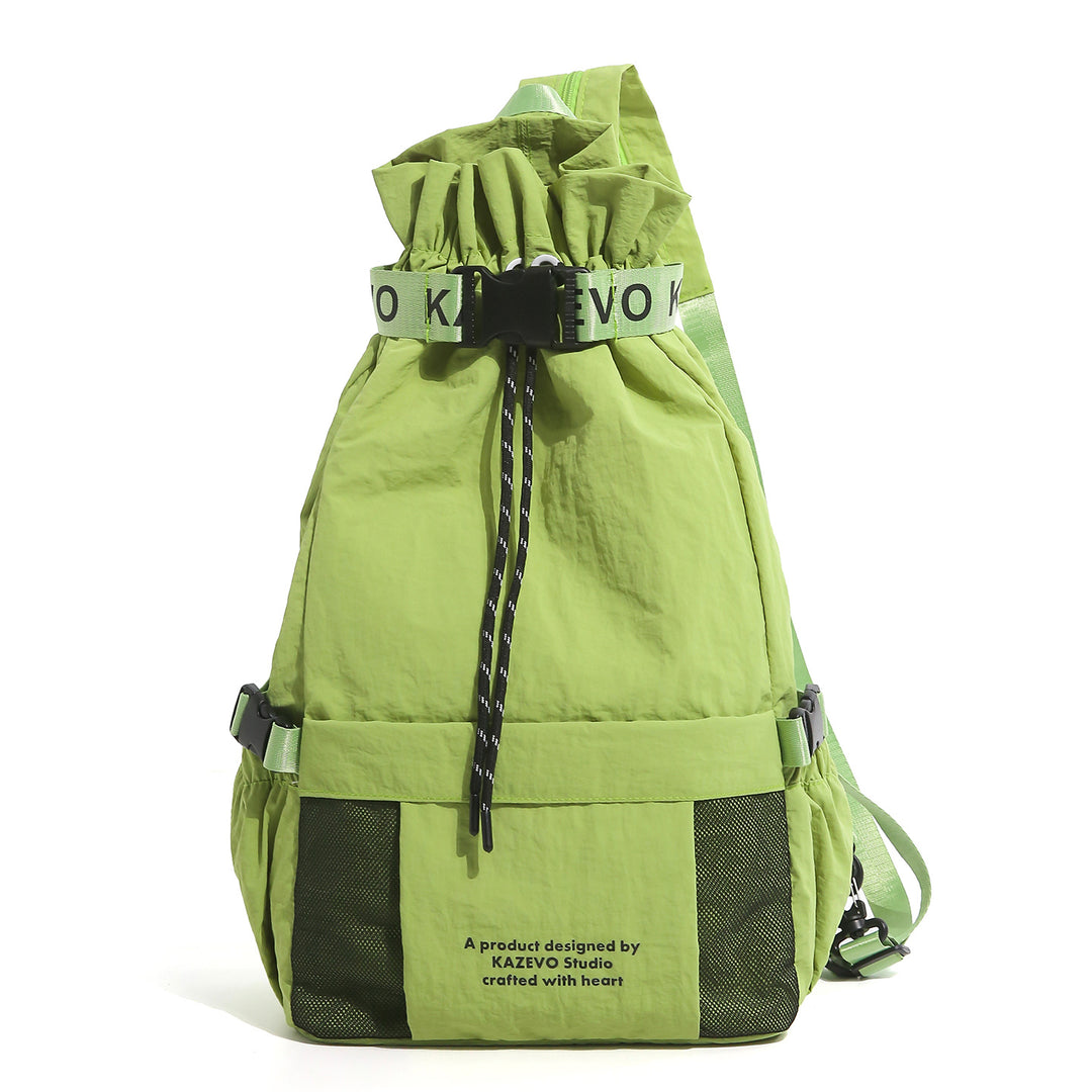 Casual Drawstring Backpack with Mesh Pockets Kalsten