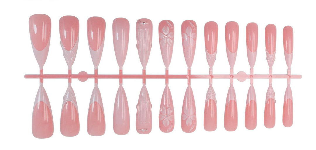 Artificial nail set with elegant 3D flower decorations Kalsten