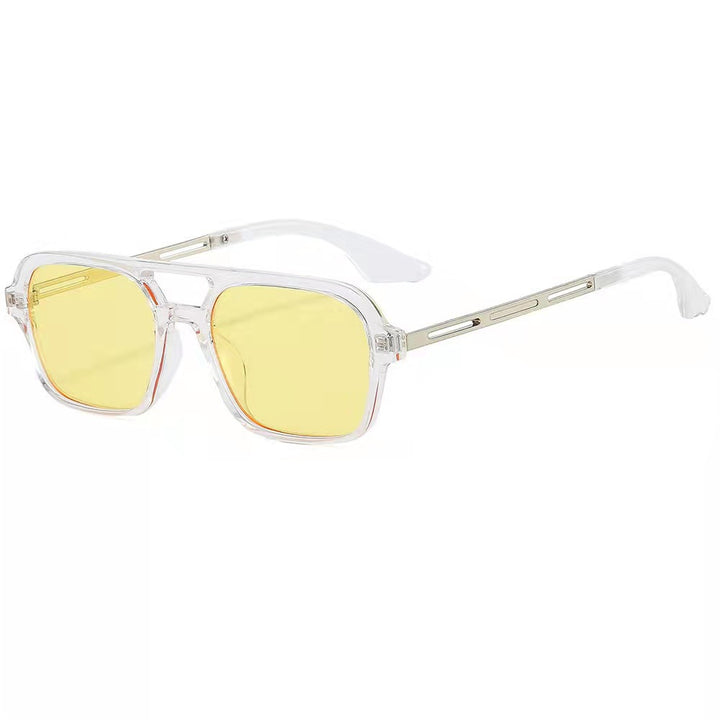 Women's Designer Sunglasses with Elegant Transparent Frame and Yellow Lenses Kalsten
