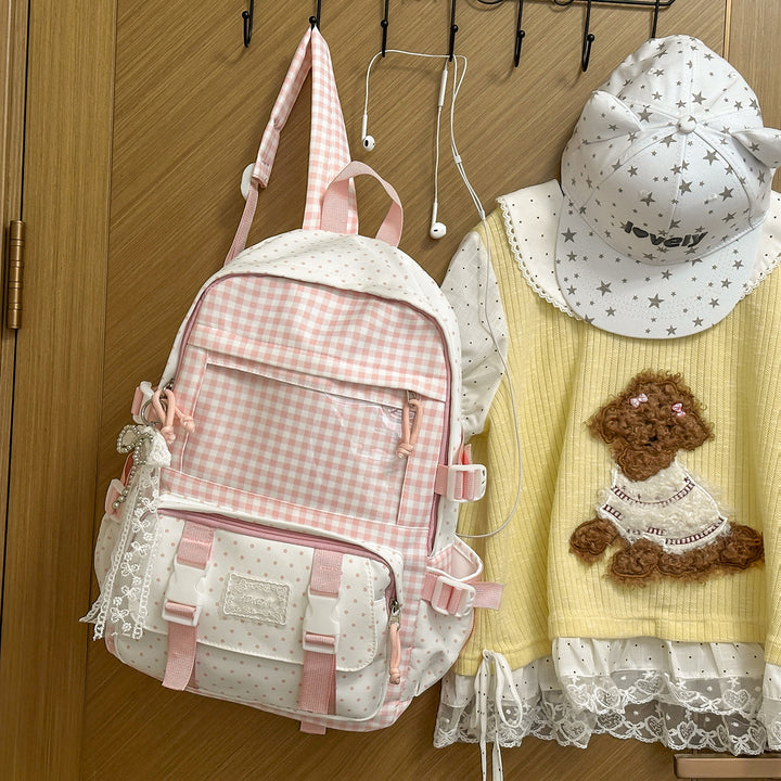 Charming Plaid Patterned Backpack Kalsten