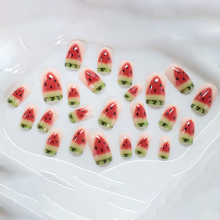 Watermelon-Inspired Nail Art Kalsten