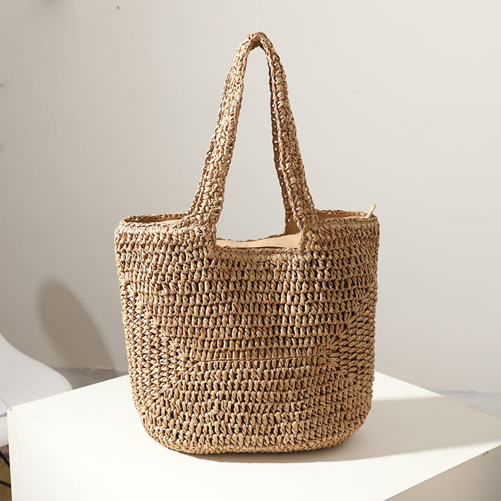 Handmade straw bag with comfortable inner bag Kalsten