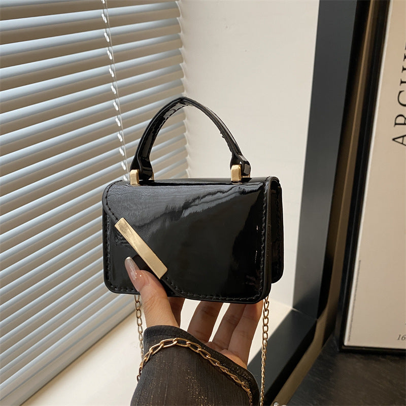 Elegant Patent Leather Handheld Bag