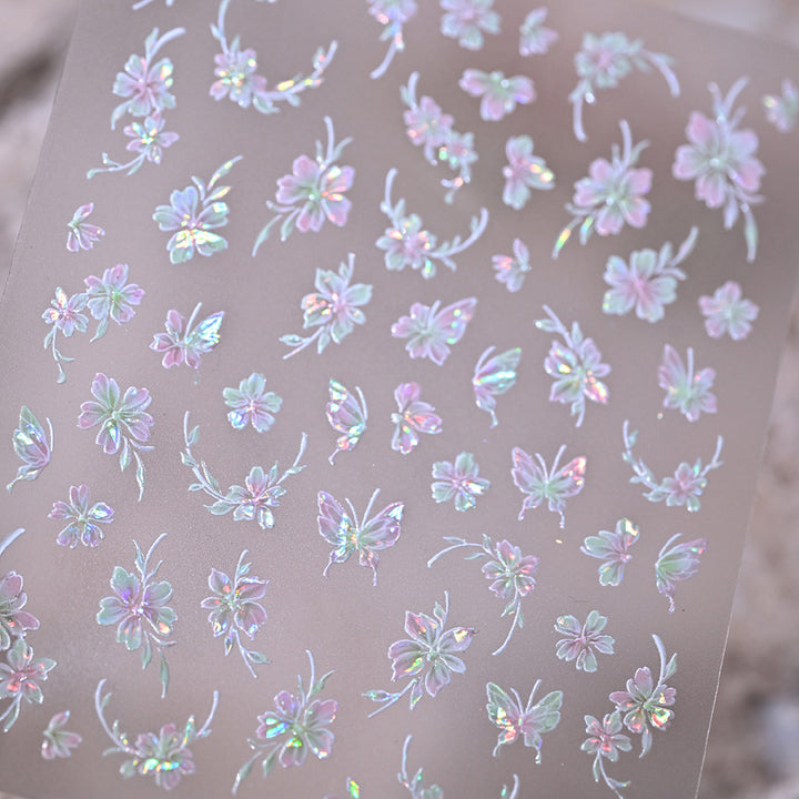 Iridescent Butterfly Nail Art Stickers
