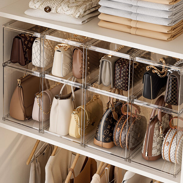 stackable transparent storage shelf three-piece