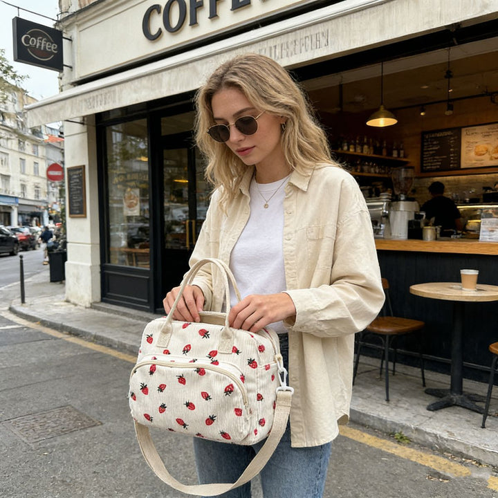 Stylish Strawberry Print Handbag