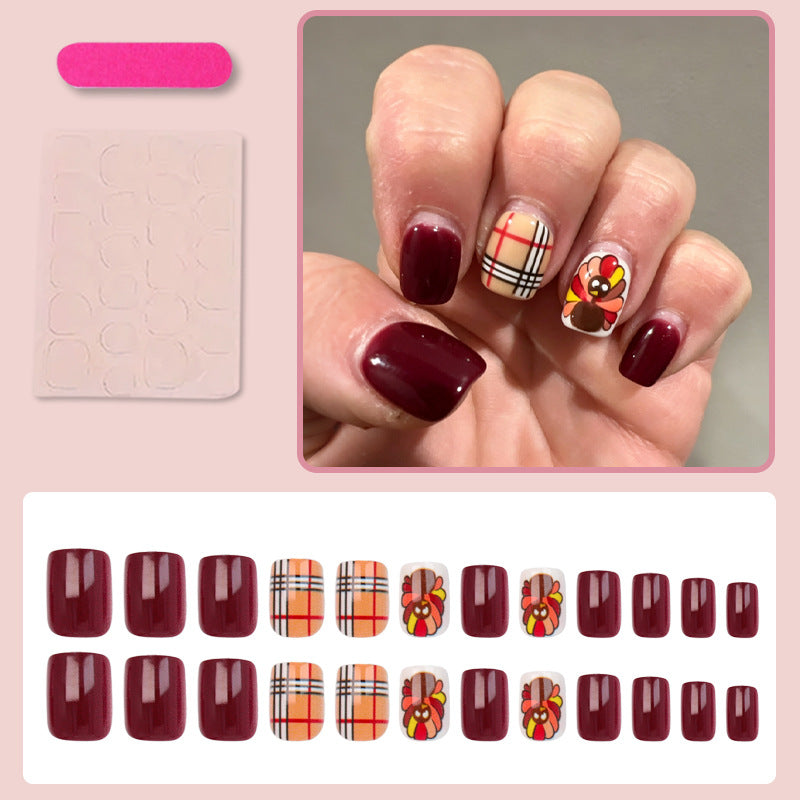 Artificial nail set with festive Thanksgiving motif Kalsten