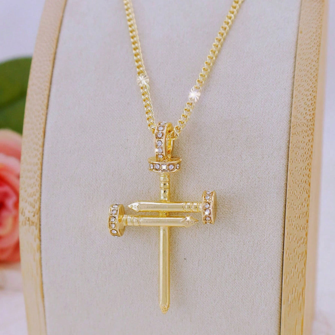 Luxurious Gemstone Embellished Cross Pendant Necklace Kalsten