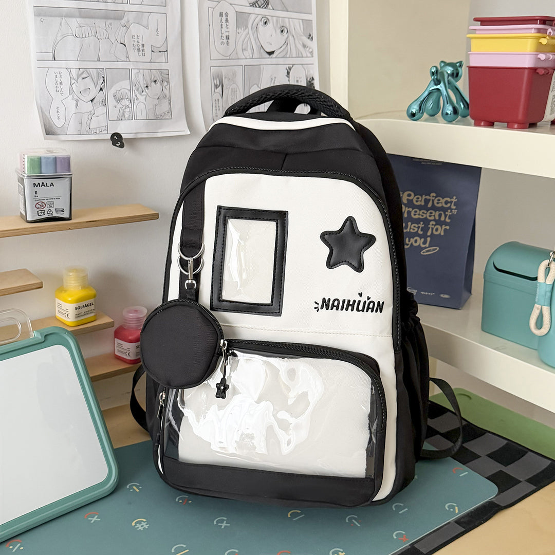 Stylish Star-Embellished School Backpack Kalsten 1791205030