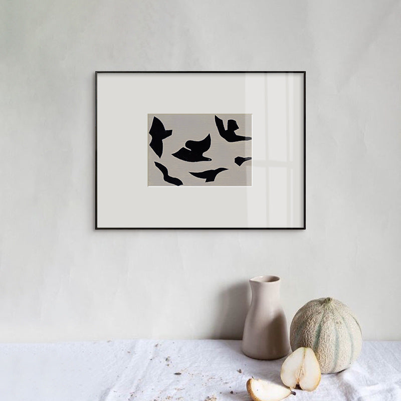 Framed Abstract Bird Artwork