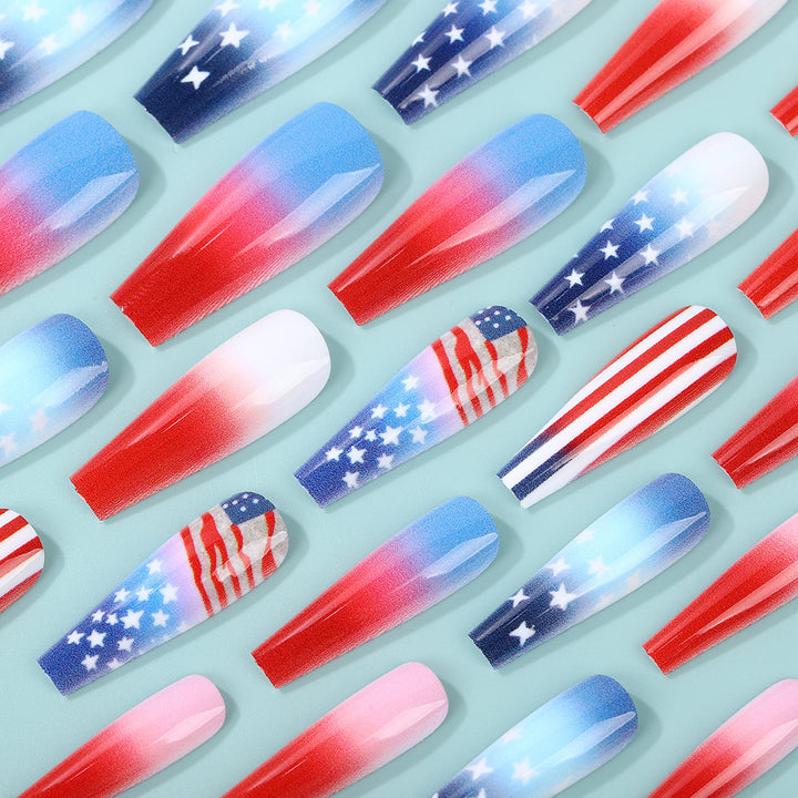 Artificial nail set with patriotic design Kalsten