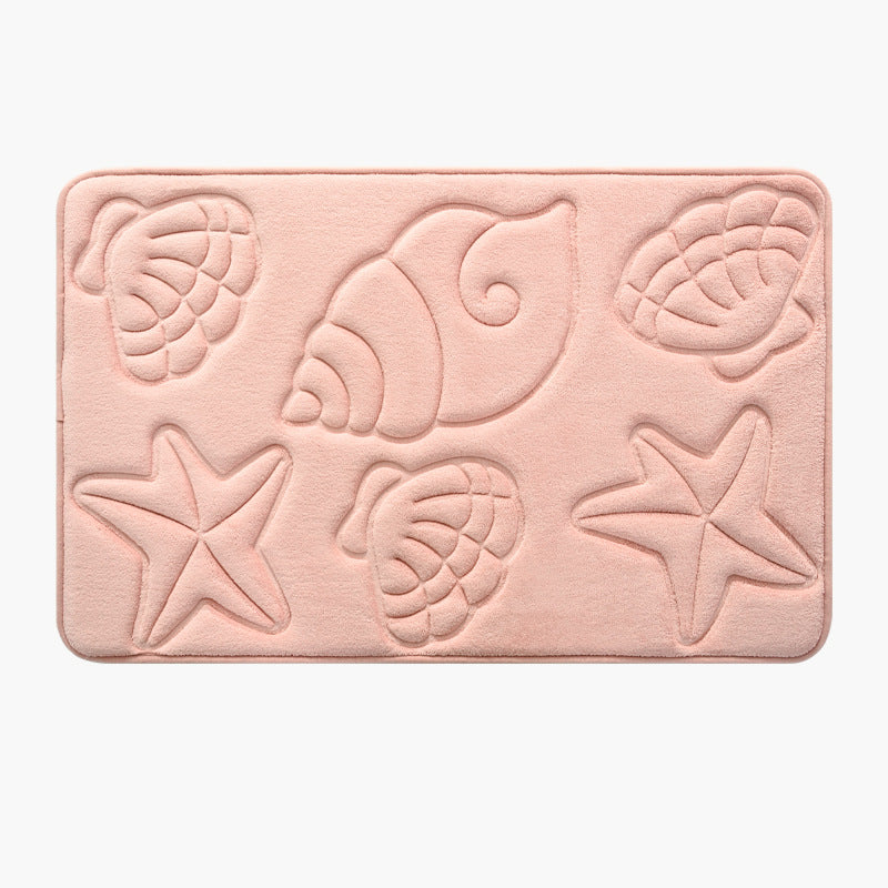 Coastal-Themed Shell Design Bath Rug Kalsten