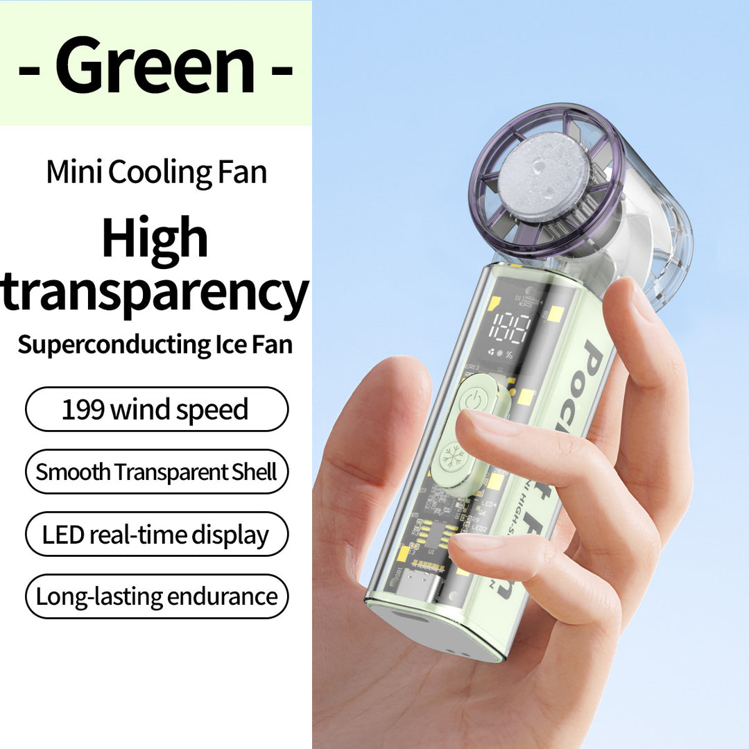 Women's Portable Mini Fan with Transparent Housing Kalsten