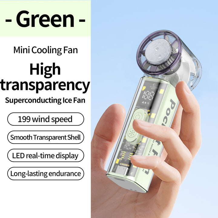 Women's Portable Mini Fan with Transparent Housing Kalsten