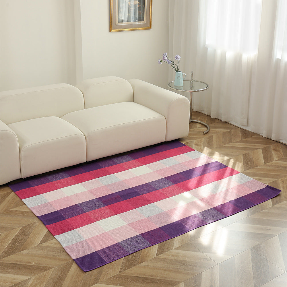 Striped flat woven carpet for living room with low pile and modern striped pattern Kalsten