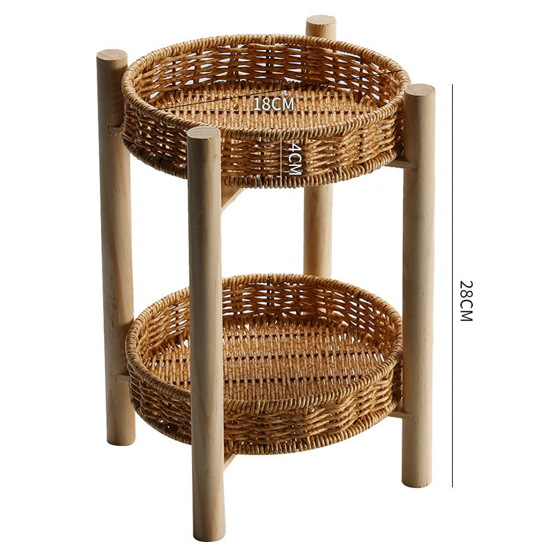 Handwoven Decorative Tabletop Basket with Wooden Legs Kalsten
