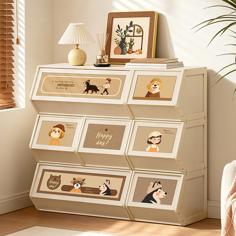 Storage unit with retractable front and friendly design Kalsten