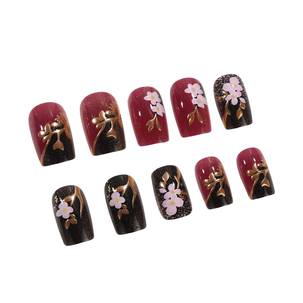 Artificial nails with elegant floral accents Kalsten