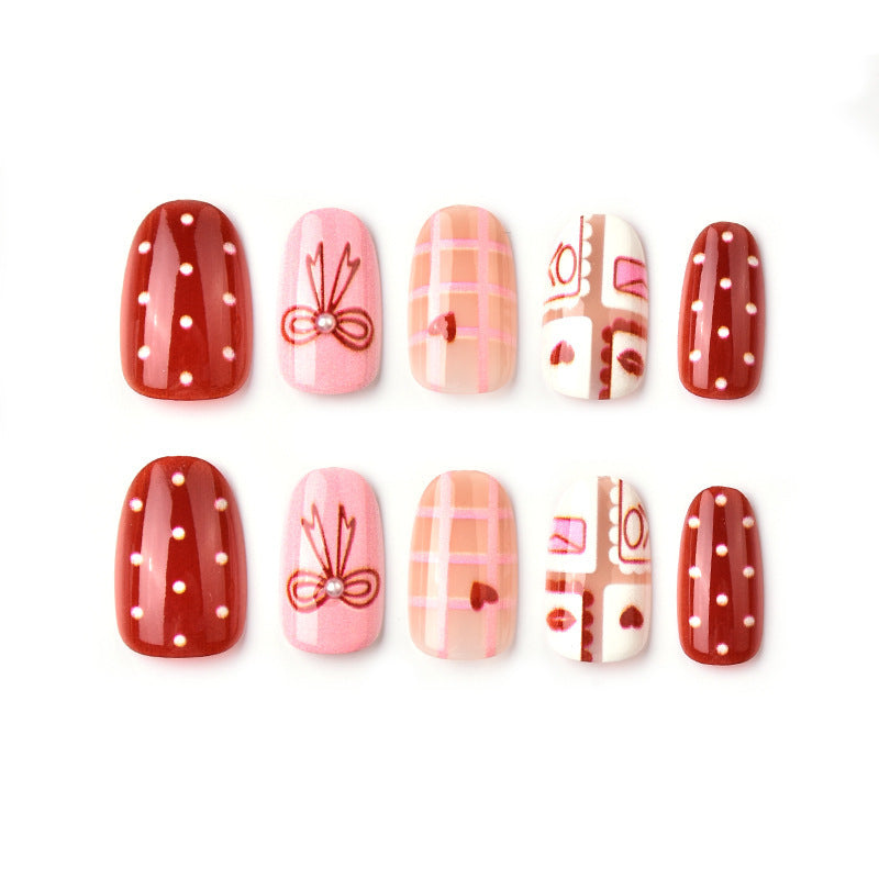 Festive Patterned Press-On Nail Art Kalsten