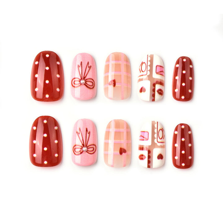 Festive Patterned Press-On Nail Art Kalsten