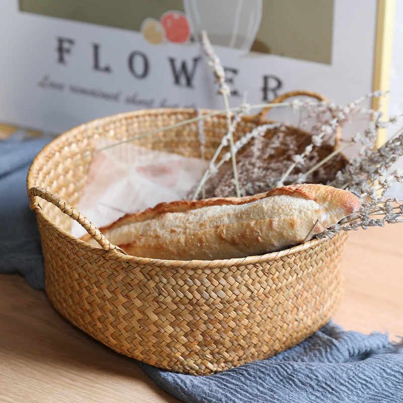 Spacious Woven Storage Basket with Ergonomic Handles Kalsten