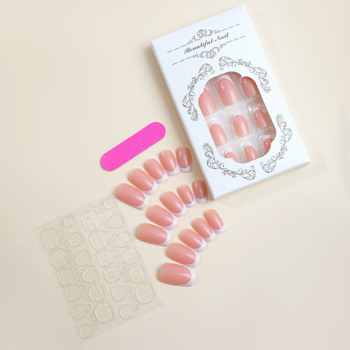 Artificial nail set with elegant French design Kalsten