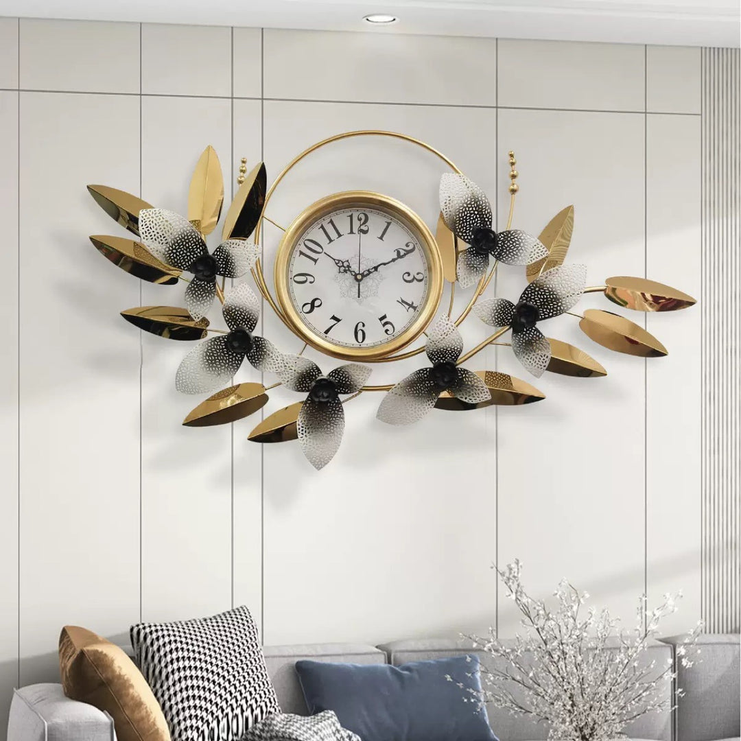 Decorative Metal Floral Wall Clock Kalsten