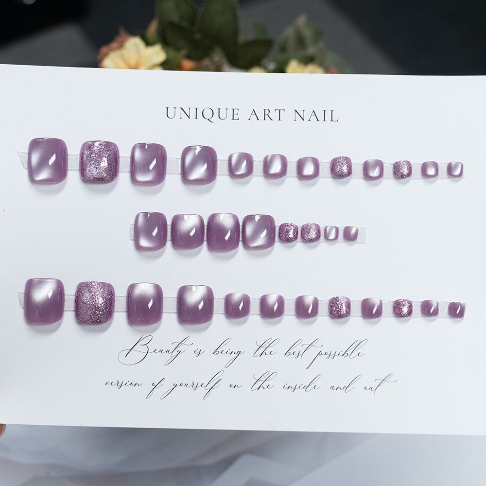 Sparkling Glitter Press-On Toenail Art