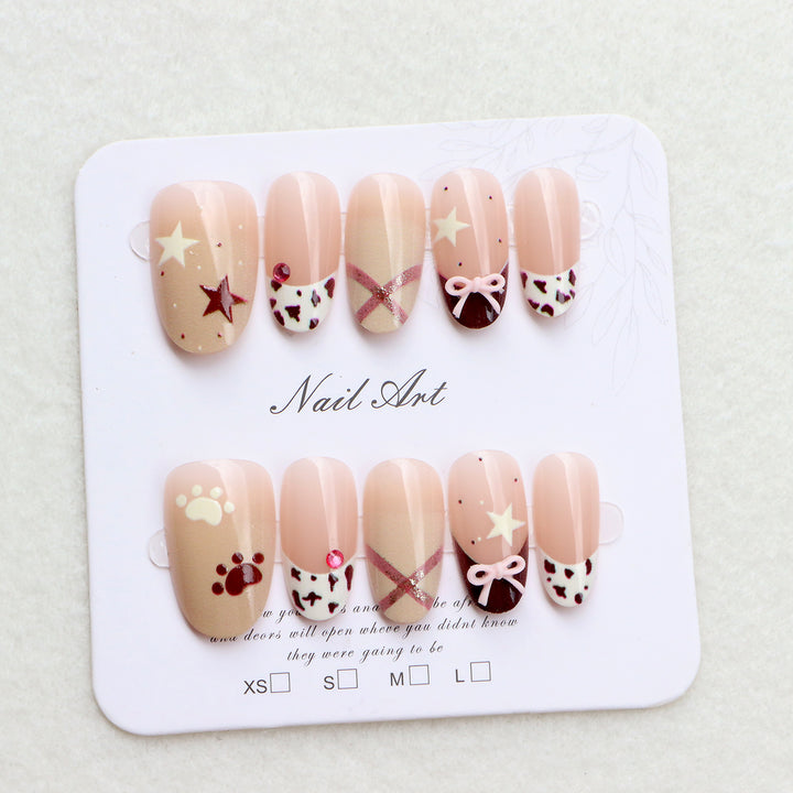 Thematic Press-On Nail Art Set with Charming Designs Kalsten