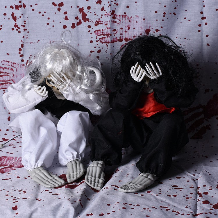 Creepy Sitting Skeleton Doll Kalsten