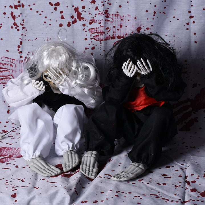 Creepy Sitting Skeleton Doll Kalsten