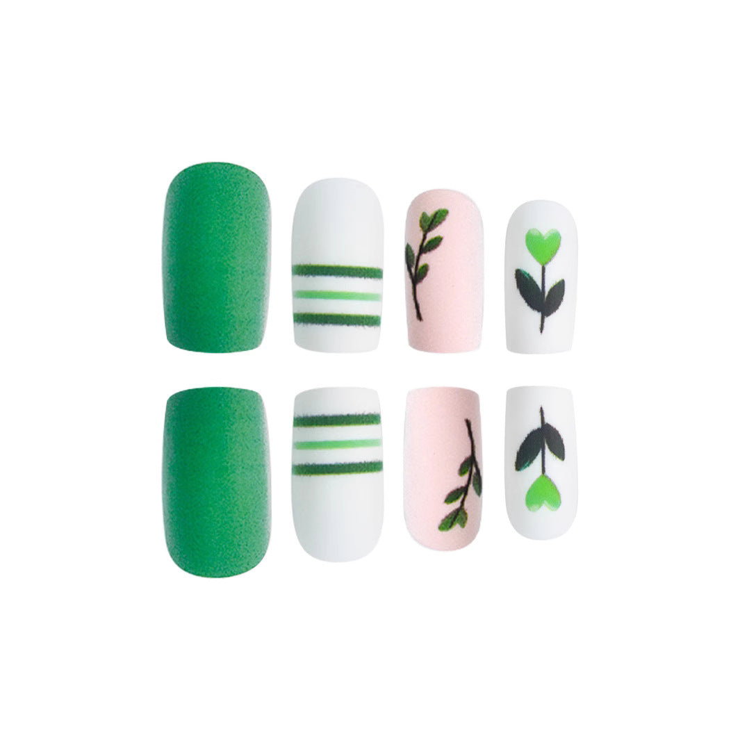Botanical-Themed Press-On Nail Art Kalsten