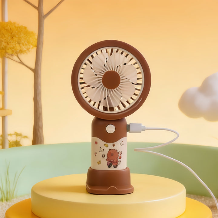 Ladies Portable Hand Fan with Cute Character Design Kalsten