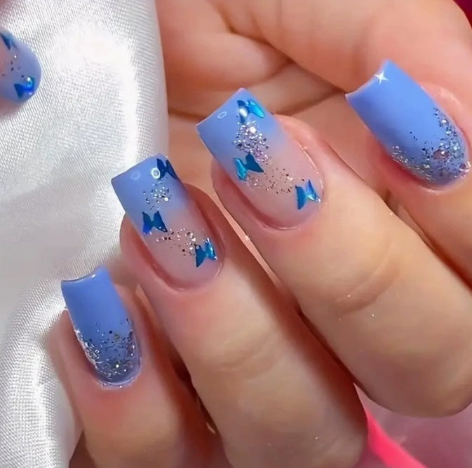 Floral Glitter Acrylic Nail Art Enhancements Kalsten
