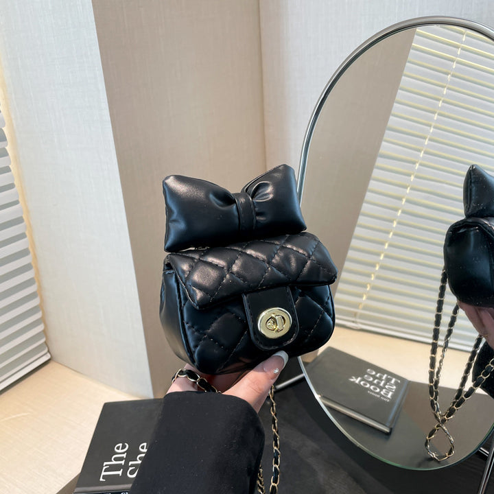 Quilted Bow-Detail Mini Handbag