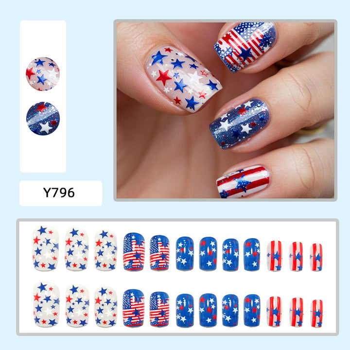 Artificial nails with patriotic star design Kalsten
