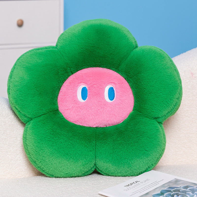 Plush cat cuddle pillow with large glitter eyes