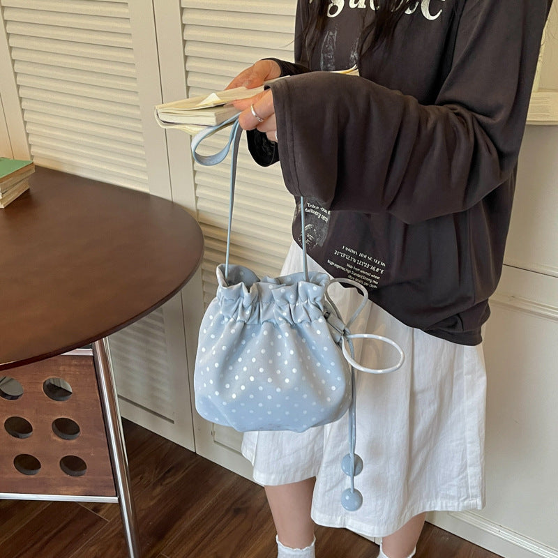 Playful Polka Dot Drawstring Crossbody Bag Kalsten